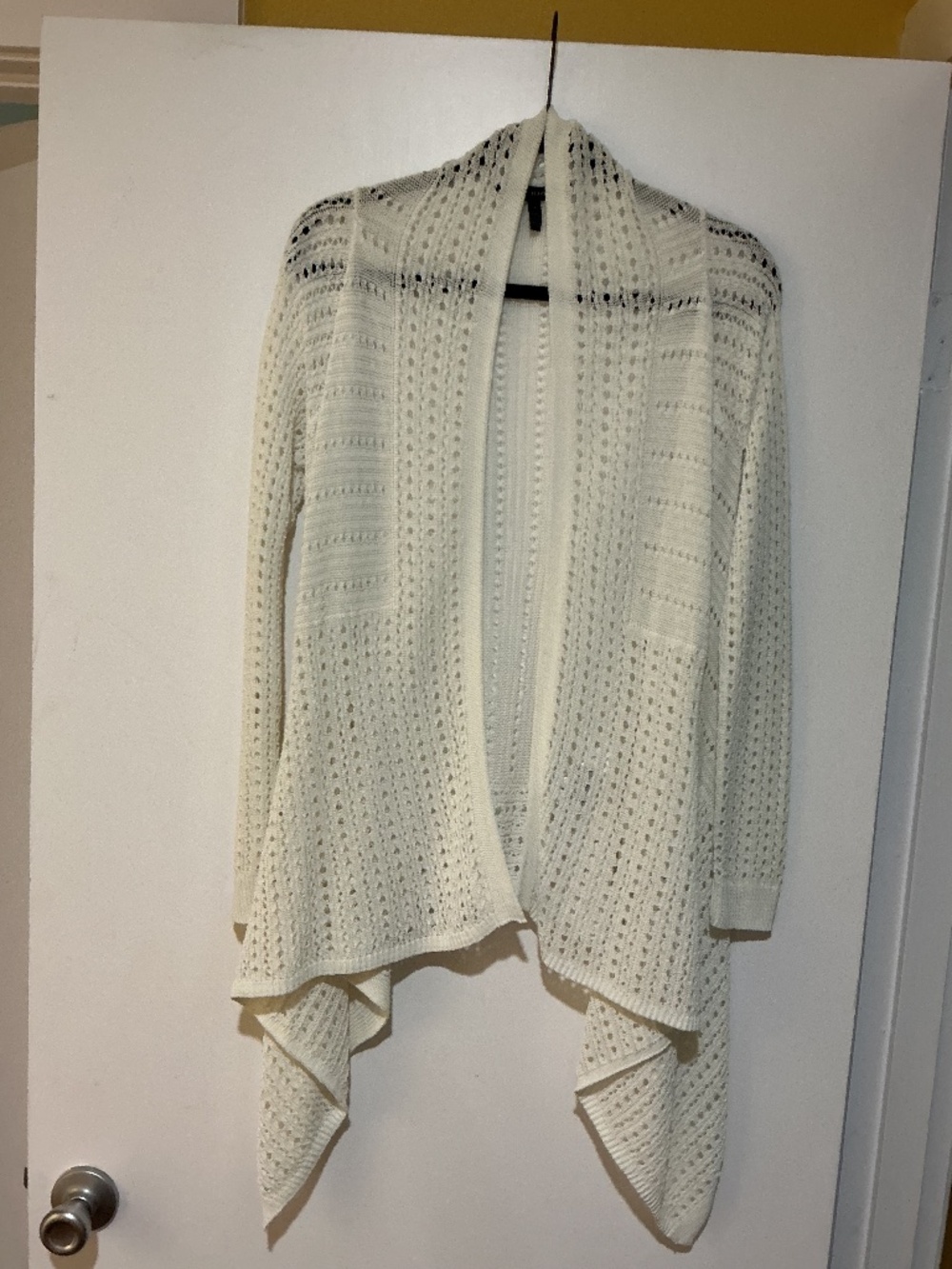 White House Black Market White Handkerchief long sweater S